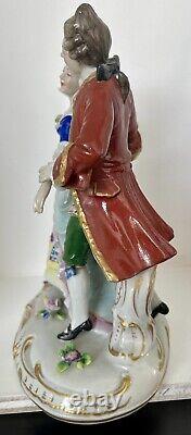 Antique Porcelain Victorian Couple Dancing Figurine 7 1/2 Sitzendorf