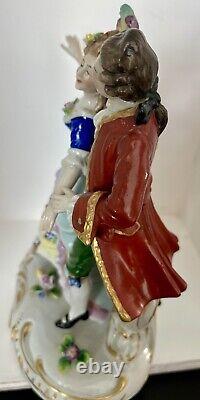 Antique Porcelain Victorian Couple Dancing Figurine 7 1/2 Sitzendorf