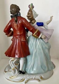 Antique Porcelain Victorian Couple Dancing Figurine 7 1/2 Sitzendorf