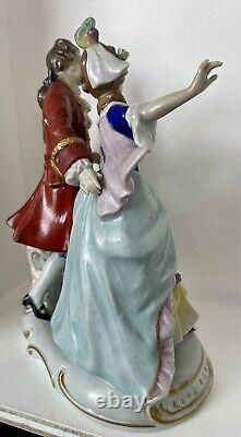 Antique Porcelain Victorian Couple Dancing Figurine 7 1/2 Sitzendorf