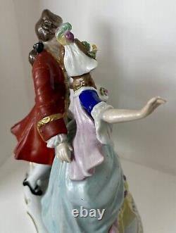 Antique Porcelain Victorian Couple Dancing Figurine 7 1/2 Sitzendorf