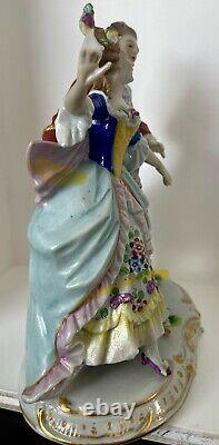 Antique Porcelain Victorian Couple Dancing Figurine 7 1/2 Sitzendorf