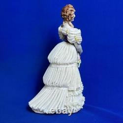 Antique Rare Germany Dresden Lace Volkstedt Lady Porcelain Figure by Ernst Bohne