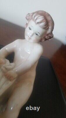 Antique Rosenthal #496 Cherub Putti withDog M H Fritz Figurine Excellent Condition