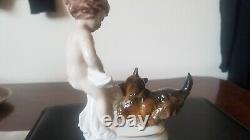 Antique Rosenthal #496 Cherub Putti withDog M H Fritz Figurine Excellent Condition