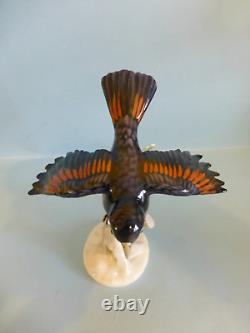 Antique Rosenthal bird statuette, Redstart, vintage porcelain bird figurine