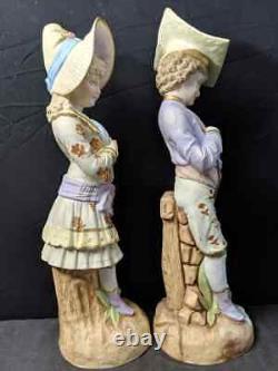 Antique Royal Rudolstadt Bisque Porcelain Boy & Girl Figure Marked