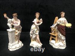 Antique Rudostadt Volkstedt Muse Mini Figurines Germany Set of 3