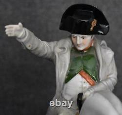 Antique Schiebe Alsbach French Military Figurine Porcelain Napoleon On Horseback