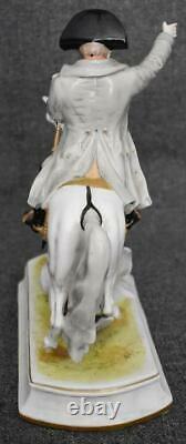 Antique Schiebe Alsbach French Military Figurine Porcelain Napoleon On Horseback