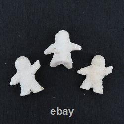 Antique Set of 3 German Snow Babies Miniature Figurines White Porcelain Germany