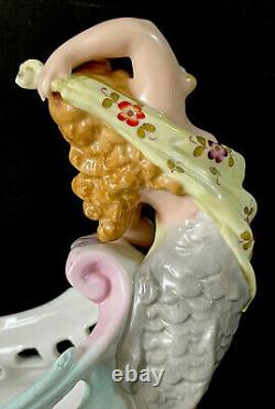 Antique Sitzendorf 1884-1902 German Porcelain Large Vase Figurine