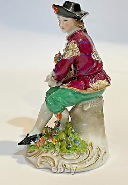 Antique Sitzendorf porcelain boy figurine Germany