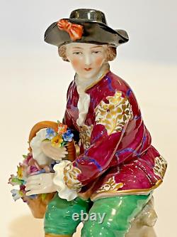 Antique Sitzendorf porcelain boy figurine Germany