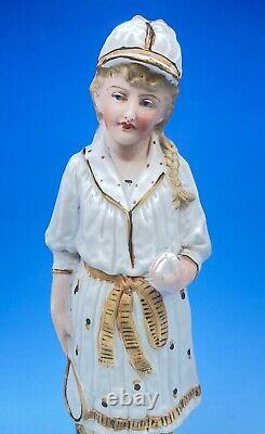 Antique Victorian Heubach Germany Bisque Tennis Player Figurines Mint Condition