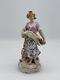 Antique Voigt Brothers/ Sitzendorf Germany Porcelain Figurine Woman / Lion