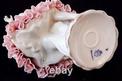 Antique Volkstedt DRESDEN PORCELAIN LACE BALERINE 7 Tall FIGURINE #V13567A