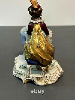 Antique, Volkstedt Original, Porcelain Lady playing a Piano Figurine (#17)