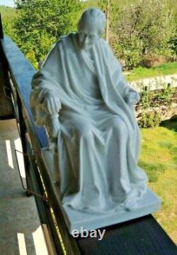 Antique Volkstedter White Porcelain Figure of Voltaire-After a model by Houdon