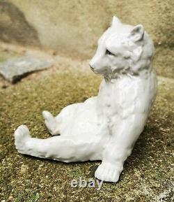 Antique charming german G. Heubach porcelain figurine of sitting bear c. 1915