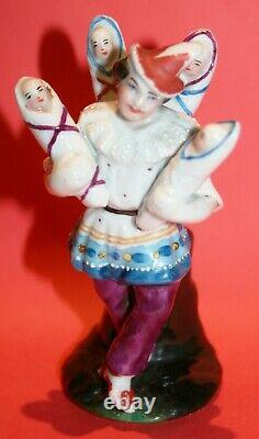 Antique fine early german porcelain china miniature figurine Kindlbringer 3.5