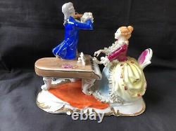 Antique german porcelain figurine pair of musicians