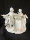 Antique German Porcelain White Figurine Lady And Lord. Marked Bottom