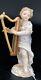 Antique Meissen Porcelain Figurine Girl Playing Harp Orchestra Series Early 19