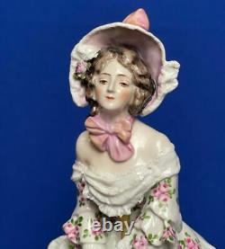 Antique original porcelain lady russian ballet figurine Volkstedt Germany rare
