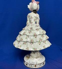 Antique original porcelain lady russian ballet figurine Volkstedt Germany rare