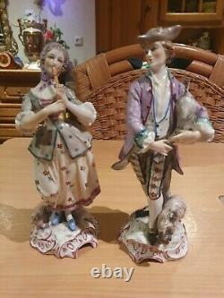 Antique original porcelain pair Figurine Germany Volkstedt
