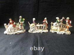 Antique porcelain. German GDR. (Grafenthal) 3 x dancers / musicians
