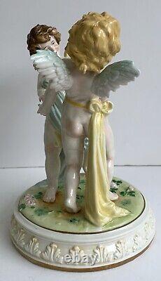 Antique-scheibe Alsbach Kister-porcelain-cherubs-putti-angels-germany