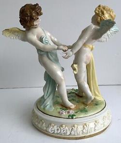 Antique-scheibe Alsbach Kister-porcelain-cherubs-putti-angels-germany