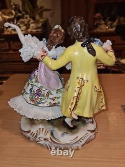 Antique volkstedt porcelain music Lace figurine group