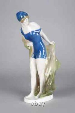 Art Deco Rosenthal Porcelain Figurine Swimmer Rudolf Marcuse