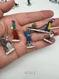 Authentic Antique 1920's Hans Heinricksen Victorian Flat Lead Figures 18 PCs. C