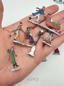 Authentic Antique 1920's Hans Heinricksen Victorian Flat Lead Figures 18 PCs. C