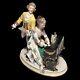 Beautiful Large Vintage Franz Witter Meissen Style German Figurine Piano Duet