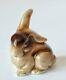 Beautiful Mini Rare Porcelain Figurine Hare Rabbit Height 5 Cm By Carl Scheidig