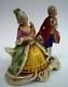 Beautiful Vintage Porcelain Figurine Lady With A Cavalier And Mandolin 1970s