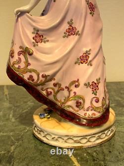 Beautiful Vintage Volkstedt, Germany Pair of porcelain figurines Gentleman & Lady