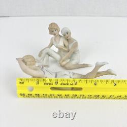 Bisque Sun Bathing Beauties Figurines Set Of 2 Foreign Germany 1900's #581 #5683