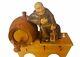 Black Forest Wood Carving Monk Beer Barrel Lantern Figurine Lamp Germany Figure