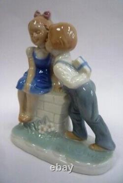 Boy kissing Girl Germany Figurine Porcelain Vintage Germany Antique Décor / Gift
