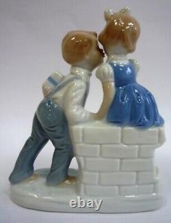 Boy kissing Girl Germany Figurine Porcelain Vintage Germany Antique Décor / Gift