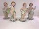 Cherubs Playing Instruments Figurines, Set Of 4, 7 Tall, Germany, Vintage