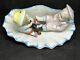 Conta & Boehme German Porcelain Figurine-pulling Off Boot Of Friend/shell Dish