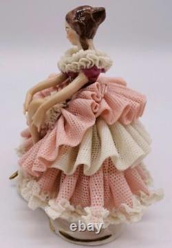 Dresden Art 3.5 Figurine Made in Germany Ruffled Dress MARKED & NUMBERED
