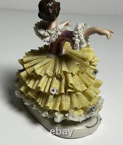Dresden Art Porcelain Ballerina Vintage Figurine from Germany early crown mark